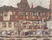 Egon Schiele House with Drying Laundry (mk12) Spain oil painting artist